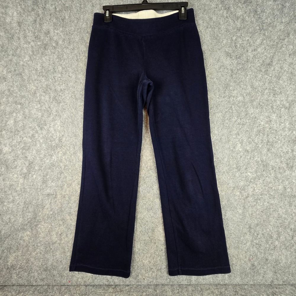 Lauren Ralph Lauren Pants Womens PS Navy Blue Straight Leg Ribbed Cotton Knit